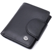 Гаманець ST Leather З натуральної шкіри Чорний (22725)