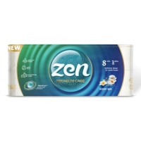 Туалетний папір Zen Premium Care Ocean SPA 3 шари 8 рулонів (5944582100077)