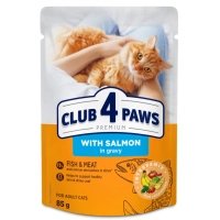 Вологий корм для кішок Club 4 Paws з лососем у соусі 85 г (4820269143616)