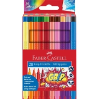 Фломастери Faber-Castell тригранні Grip felt-tip pen, 20 кольорів (17766)