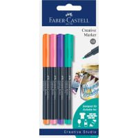 Набір маркерів Faber-Castell тонких для декору CreativeMarker M (1,5 мм) 4 кольора (32658)