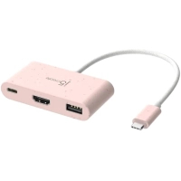 Концентратор J5create USB-C 3-in-1 1xHDMI + 1xUSB 3.2 + 1xUSB-C PD100W pink (JCA379ER-N)