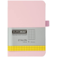 Книга записна Buromax ETALON 95 х 140 мм, 96 аркушів, клітинка, рожевий (BM.296160-10)