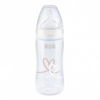 Пляшечка для годування Nuk First Choice Plus Серця 300 мл Бежева (3952398)