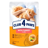 Вологий корм для кішок Club 4 Paws з індичкою в желе 85 г (4820269142497)