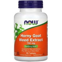Вітамінно-мінеральний комплекс Now Foods Горянка (епімедіум), 750 мг, Horny Goat Weed Extract, 90 таблеток (NOW-04758)