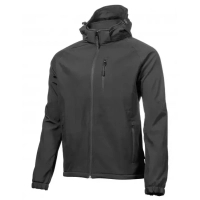 Куртка робоча Hoegert DITTER HT5K260-M з капюшоном SoftShell 96% поліестер/4% еластан чорна, M (50) (HT5K260-M)