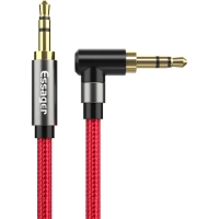 Кабель мультимедійний 3.5mm M to 3.5mm M 1.5m 90° corner red Essager (EYP35-WTA09)
