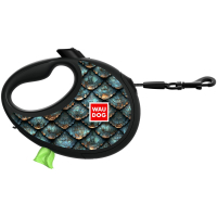 Повідець для собак WAUDOG R-leash з контейнером для пакетів "Луска", світловідбивна стрічка L (257-0179)