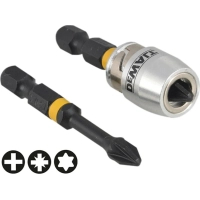Набір біт DeWALT IMPACT TORSION, ударних, Pz2, L=50 мм, 2 шт.+магнітний тримач (DT70535T)