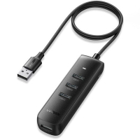 Концентратор Ugreen CM416 USB 2.0 4-in-1 4xUSB 2.0 1.0m active black (80657)