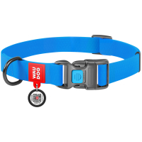 Нашийник для тварин WAUDOG Waterproof з QR паспортом Ш 25 мм Д 38-58 см блакитний (27772)