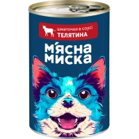 Консерви для собак М'ясна Миска шматочки в соусі з куркою 415 г (4820255192222)