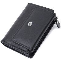 Гаманець ST Leather З натуральної шкіри Чорний (22740)