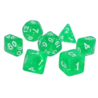 Набір кубиків для настільних ігор Games 7 Days Glitter 7 Dice Set - Light Green (g7dglit05)