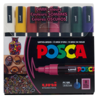 Набір маркерів UNI набір POSCA Dark Color, 1,8-2,5 мм, 8 шт (PC-5M DARK COLOR 8C)