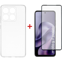Чохол до мобільного телефона Dengos TPU Cover + Glass Motorola G17 / G17 Power Transparent (DG-KM-200)