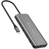 Концентратор J5create USB-C 7-in-1 2xHDMI + 2xUSB 3.2 + 1xRJ45 1000Mbps + PD100W + 3.5mm black (JCD398-N)