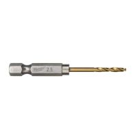 Свердло Milwaukee по металу RedHEX HSS-G TiN, 2,5 мм (10шт) (4932478175)