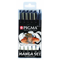 Лайнер Sakura Набір лінерів для манга MANGA PIGMA TOOL SET, 6 шт (8712079397609)