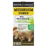 Трави Mason Natural Гриби для Здоров'я мозку та клітин, Mushroom Power, 60 таблеток (MAV-18465)