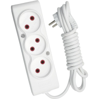 Мережевий подовжувач TECCO 3м 3 поста white (8681277842528)