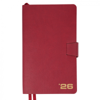 Тижневик Leo planner датований 2026 "Alpha", м‘який, бордовий, 352 сторінки (252630)