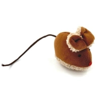 Іграшка для котів Hippie Pet Мишка вушка-бантик коричнева 6.5 см (HIPCT2304064RU)