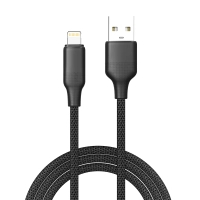 Дата кабель USB 2.0 AM to Lightning 1.0m 3A TPE embossed black ColorWay (CW-CBUL101-BK)