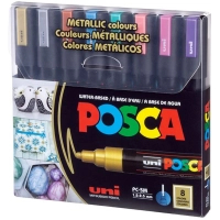 Набір маркерів UNI набір POSCA Metallic Color, 1,8-2,5 мм, 8 шт (PC-5M METALLIC COLOR 8C)