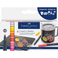 Набір маркерів Faber-Castell тонких для декору Creative Marker M (1,5 мм), 6 кольорів (32659)