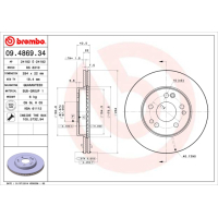Гальмівний диск Brembo 09.4869.34