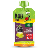 Дитяче пюре Bob Snail Равлик Боб Смузі Груша Лісова Ожина 120 г (4820219343684)