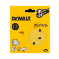 Наждачний папір DeWALT самоклеюча d=125мм, зерно 320, для ексцентрикових шліфувальних машин, 25шт. (DT3118XM)