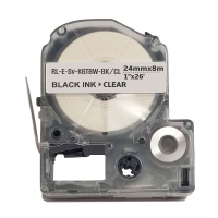 Стрічка для принтера етикеток UKRMARK ESv-K6TBW-BK/CL, сумісна з LK6TBW, 24мм х 8м. black on transparent (LK6TBW) (900611)