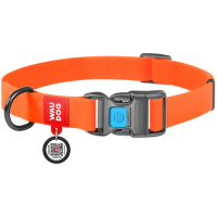 Нашийник для тварин WAUDOG Waterproof з QR паспортом Ш 25 мм Д 38-58 см помаранчевий (27774)