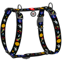 Шлея для собак WAUDOG Nylon з QR паспортом анатомічна H-подібна "NASA" S (5609)