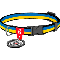 Нашийник для тварин WAUDOG Nylon з QR паспортом "Colors of freedom" пластиковий фастекс XXL (284-4020)