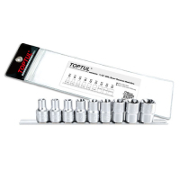 Набір торцевих головок Toptul TORX на планці 1/2" E10-E24 9шт. (GAAG0901)