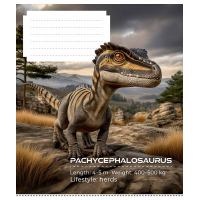 Зошит Школярик Dinosaurs 12 аркушів клітинка (012-3753K)