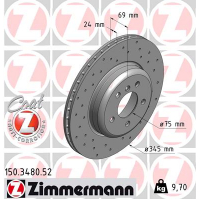 Гальмівний диск ZIMMERMANN 150.3480.52