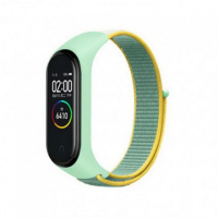 Ремінець до фітнес браслета BeCover Nylon Style для Xiaomi Mi Smart Band 5/6 Green-Yellow (705420)