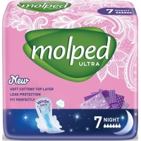 Гігієнічні прокладки Molped Ultra Night 6 крапель 7 шт. (8690536837625/8690536825141)