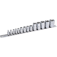 Набір торцевих головок Toptul TORX на планці 1/4"-1/2" E4-E24 14шт. (GAAR1402)
