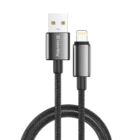 Дата кабель USB 2.0 AM to Lightning 1.0m 3A zinc alloy braided black ColorWay (CW-CBUL098-BK)