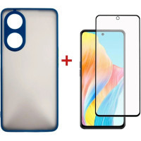 Чохол до мобільного телефона Dengos Kit for OPPO A98 5G case + glass (Blue) (DG-KM-39)