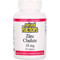 Мінерали Natural Factors Хелатний Цинк, 25 мг, 90 таблеток (NFS-01683)