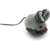 Іграшка для котів Hippie Pet Мишка вушка-бантик сіра 6.5 см (HIPCT2304064P)