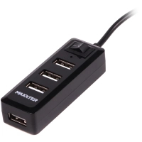 Концентратор Maxxter USB 2.0 to 4xUSB + charger 5V 1A (HU2A-4P-AC-03)