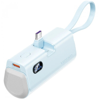 Батарея універсальна Vention 4800mAh 22,5W PD, USB-C In/Out, LED display, with built-in USB-C cable Blue (FHQL0)